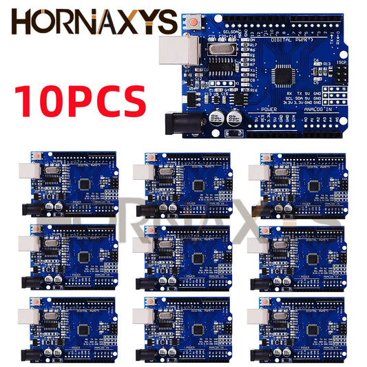 Placa Desarrollo UNO R3 (CH340G, MEGA328P-AU, 16MHz, Tipo C) con Cable USB para Arduino (1-10 Unidades)