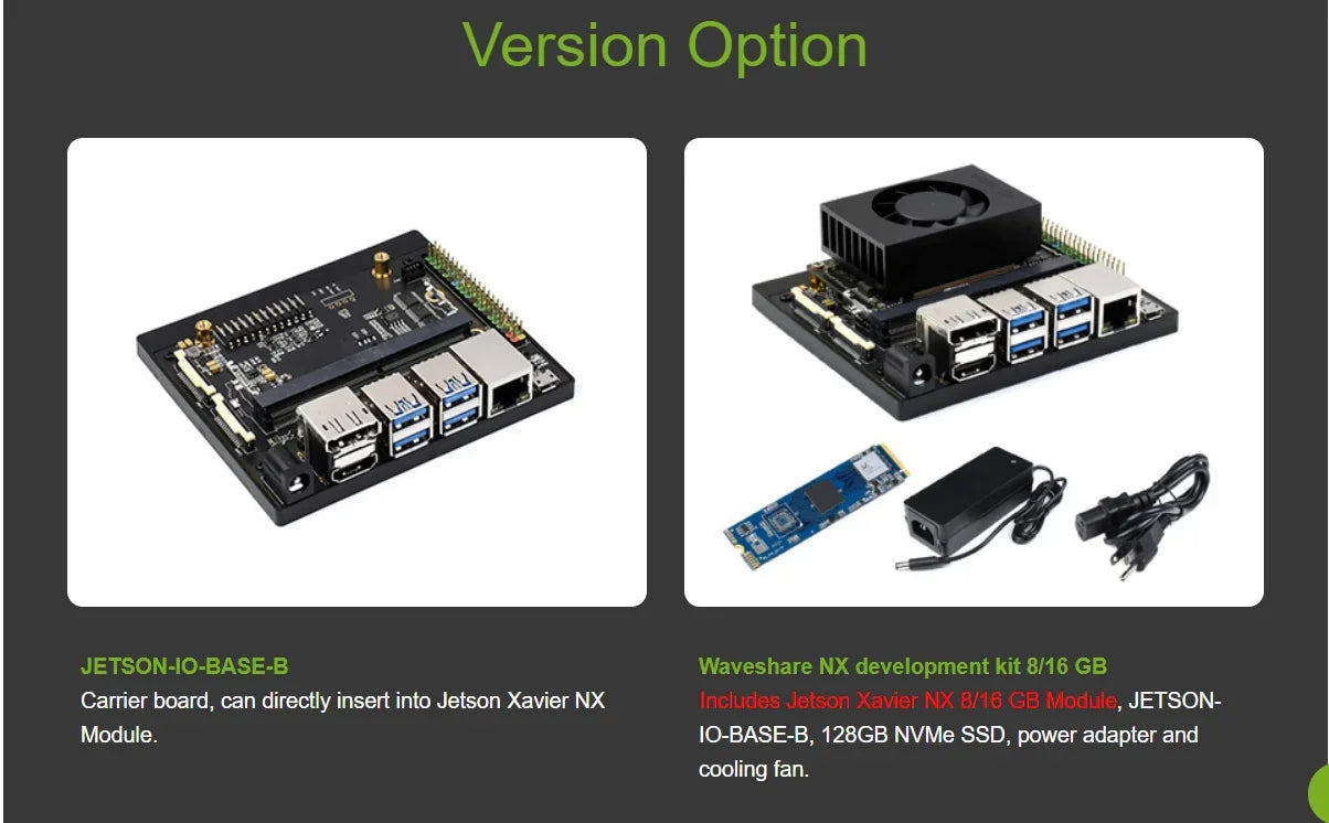 Módulo NVIDIA Jetson Xavier NX con Kit Expansión AI (8GB/16GB EMMC)