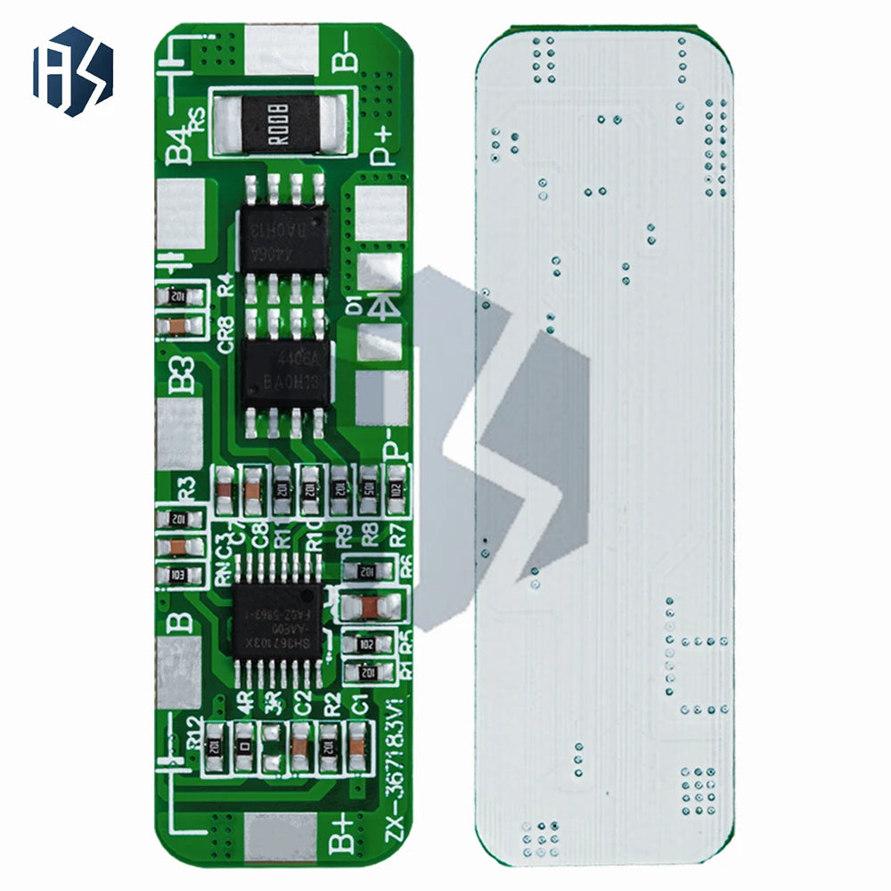 4S 20A 18650 Li-ion BMS Protection Board 4.35V Overcharge 2.5V Cutoff with 5A Continuous Discharge Cell Balancing