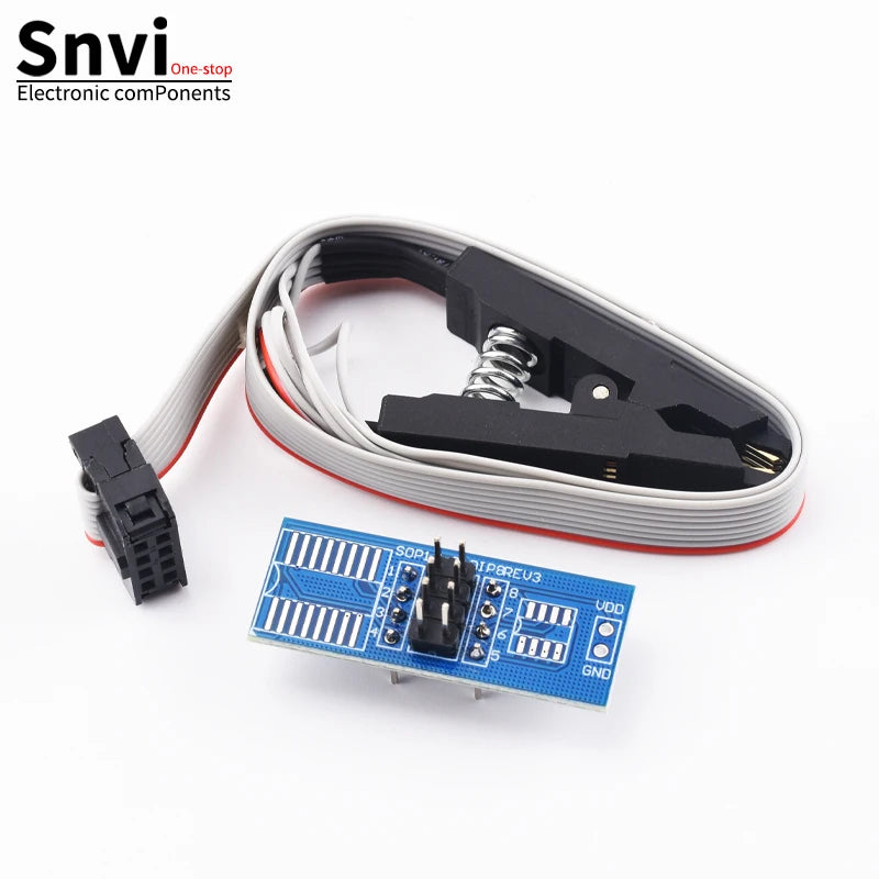 Kit Programador USB CH341A 24/25 Series EEPROM Flash BIOS + Clip Test SOIC8/SOP8