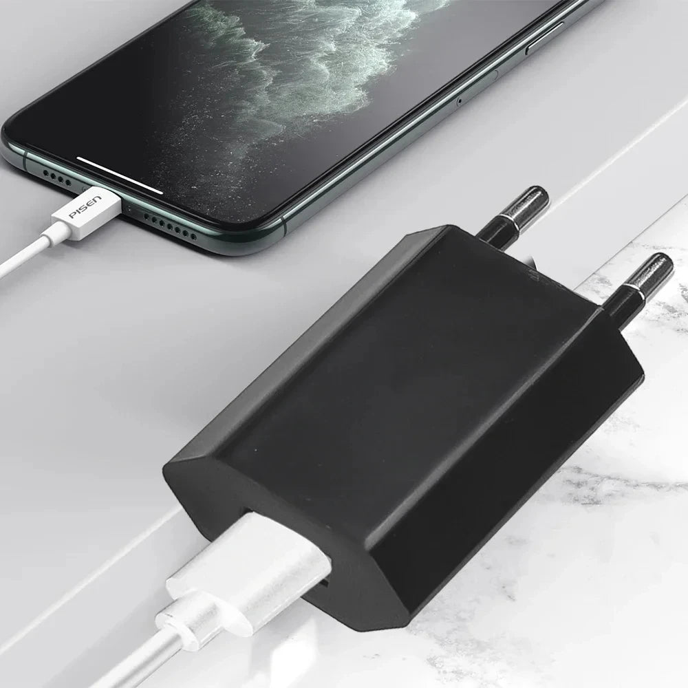 Cargador Pared USB NNBILI Universal 5V 1A (Enchufe EU) Adaptador Corriente para iPhone/iPad/Samsung/Xiaomi/Redmi/Huawei/Google (1/5 Unidades)