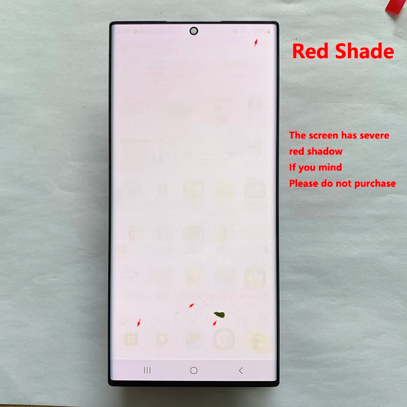 Pantalla 6.8" Super AMOLED con Marco y Digitalizador Táctil para Samsung S22 Ultra (S22U/S908B/S908U) (Con Defecto Estético)