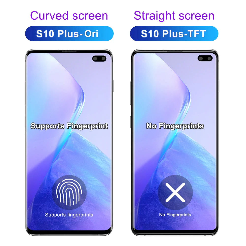 Pantalla LCD de 6,4 pulgadas para Samsung, repuesto de montaje de digitalizador con pantalla táctil, probado, S10 +, G975F, G975U, G975W, G975