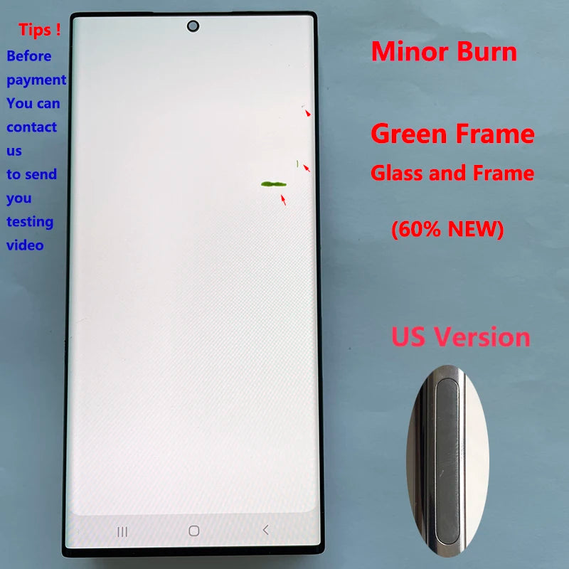 Pantalla 6.8" Super AMOLED con Marco y Digitalizador Táctil para Samsung S22 Ultra 5G (S908/S908U/S908B) (Con Defecto Estético)