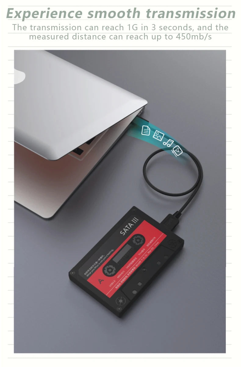 Carcasa Externa UTHAI T46 USB 3.0 SATA (5Gbps, UASP) para Disco Duro HDD/SSD 2.5" Cinta para PC/Notebook