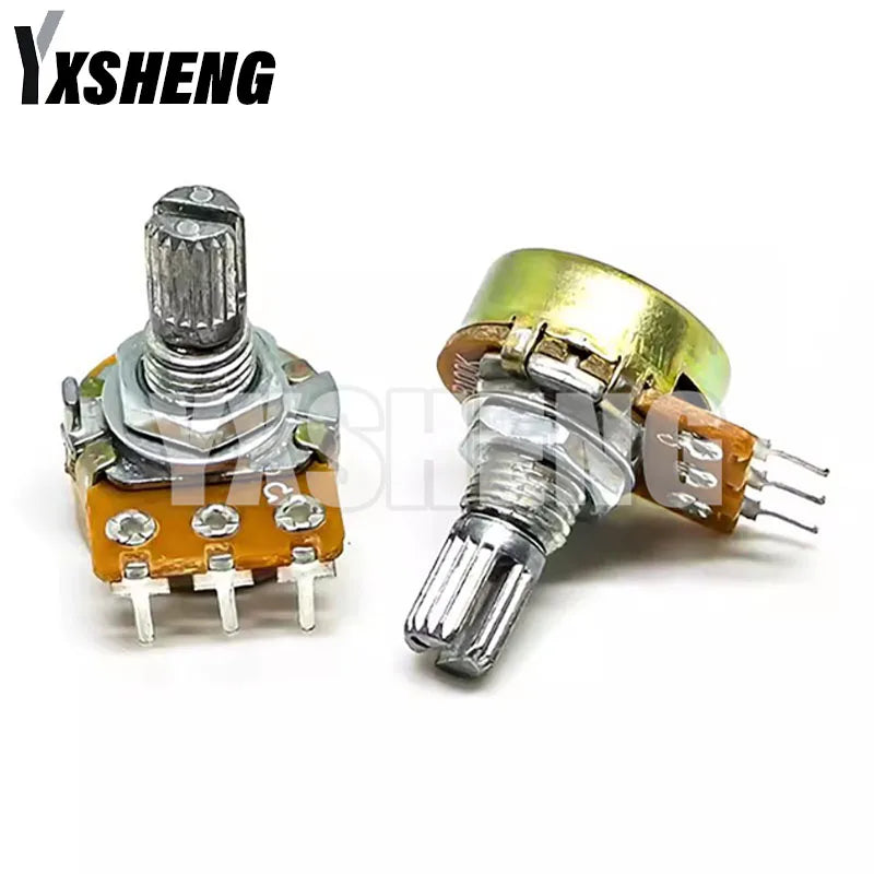 5PCS/LOT WH148 3Pin15mm 1K 2K 5K 10K 20K 50K 100K 250K 500KΩ 1M Ohm Linear Taper Rotary Potentiometer Resistor B1K B2K B5K B10K