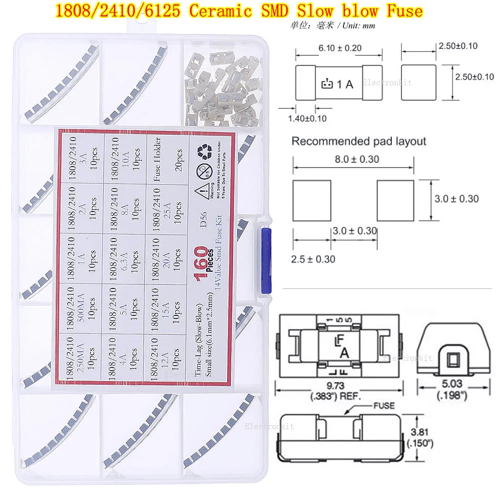 12V-250V Slow Fast Glass Fuse With Lead Wire Mix kit 0.1A 0.25A 0.5A 1A 2A 2.5A 3A 3.15A 4A 5A 6A 6.3A 8A 10A 15A 16A 20A 30A