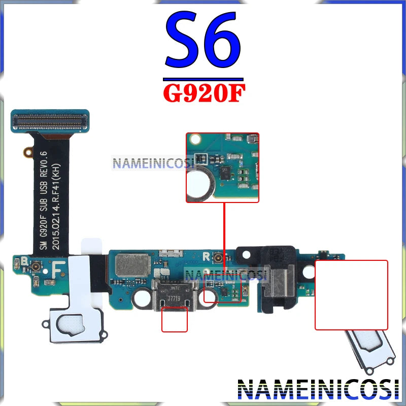 Placa Módulo Puerto Carga USB Dock para Samsung Galaxy S6/S7/S8/S9 Edge/Plus (G920/G925/G930/G950/G955/G960/G965 F/U)