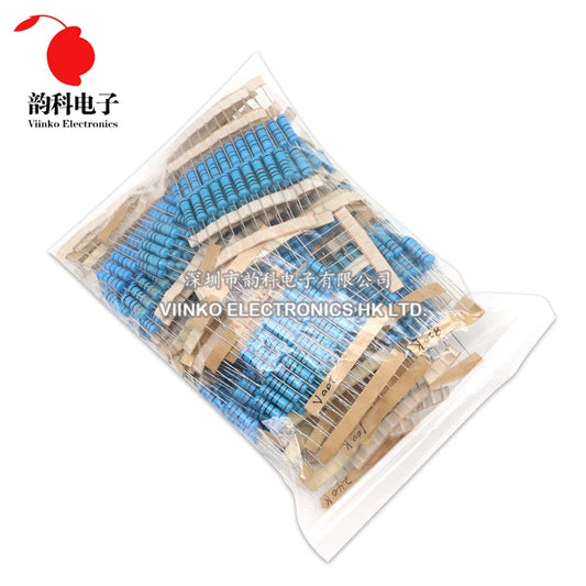 Kit Resistencias Película Metálica 2W 1% (0.33R - 1M Ohm, 64 Valores x 10pcs = 640pcs) Pack Surtido