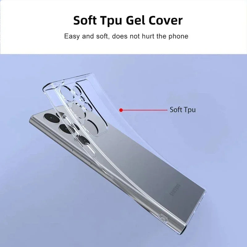 Funda Carcasa Silicona Suave Transparente para Samsung Galaxy A12/A13/A23/A52/A52S/A53/A54/A55 / S20 FE / S21-S25 Ultra / Note 20 Ultra