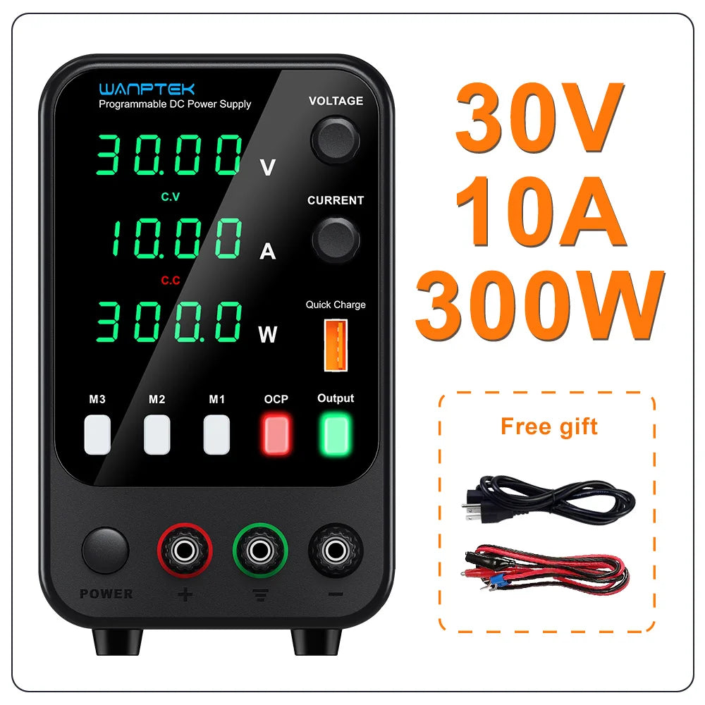 Fuente de Poder Laboratorio WANPTEK DC Ajustable 30V/60V/120V Regulador Voltaje Preajuste V/A (Input 110V/220V)