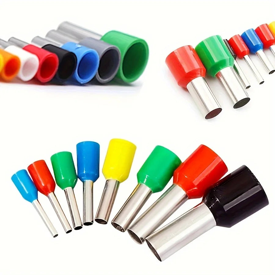 Terminales Tubulares Eléctricos VE Aislados Extremo Cable Conector (100 Piezas)