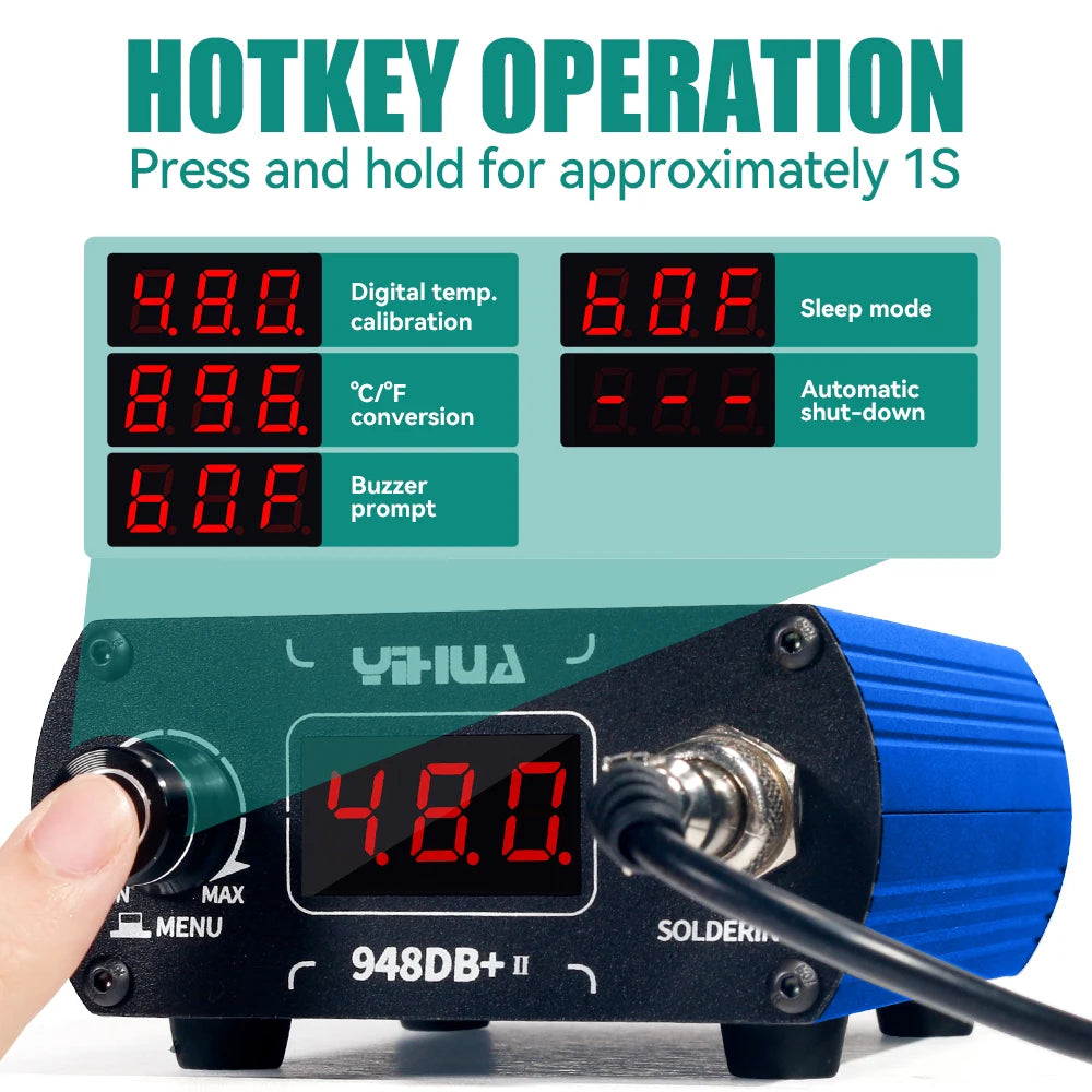 YIHUA 948DB+-II 110-240V Soldering Station 75W Quick Heating with Tip T12 Electronic Soldering Iron Station