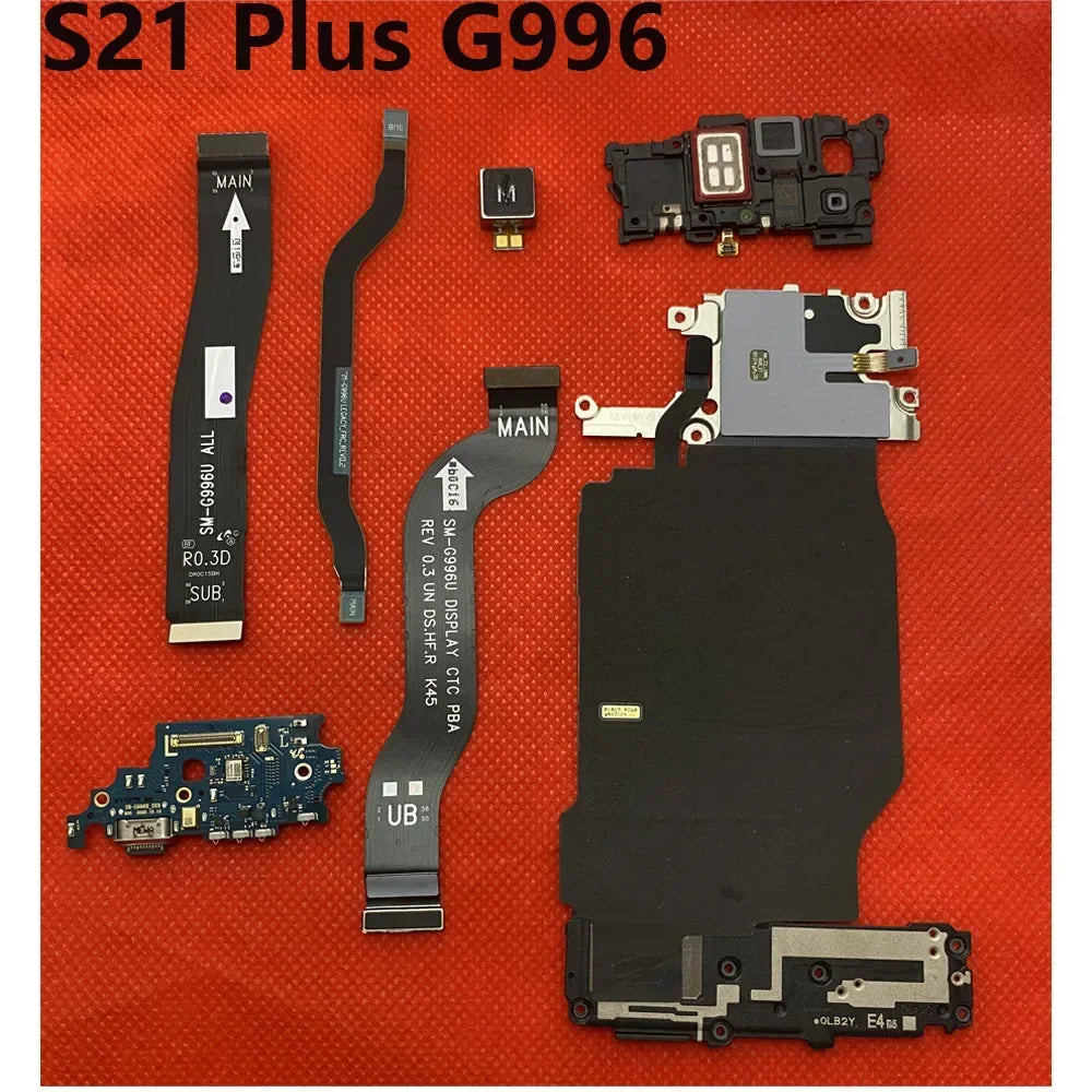Antena de señal, bobina NFC, puerto de carga inalámbrico, placa conectora, micrófono, Cable LCD para Samsung Galaxy S21 Plus G996B G996U