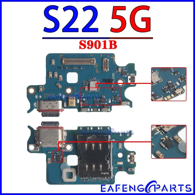 Placa Módulo Puerto Carga USB Dock para Samsung Galaxy S22/S23 Plus/Ultra (S901/S906/S908/S911/S916/S918 B/U/N)