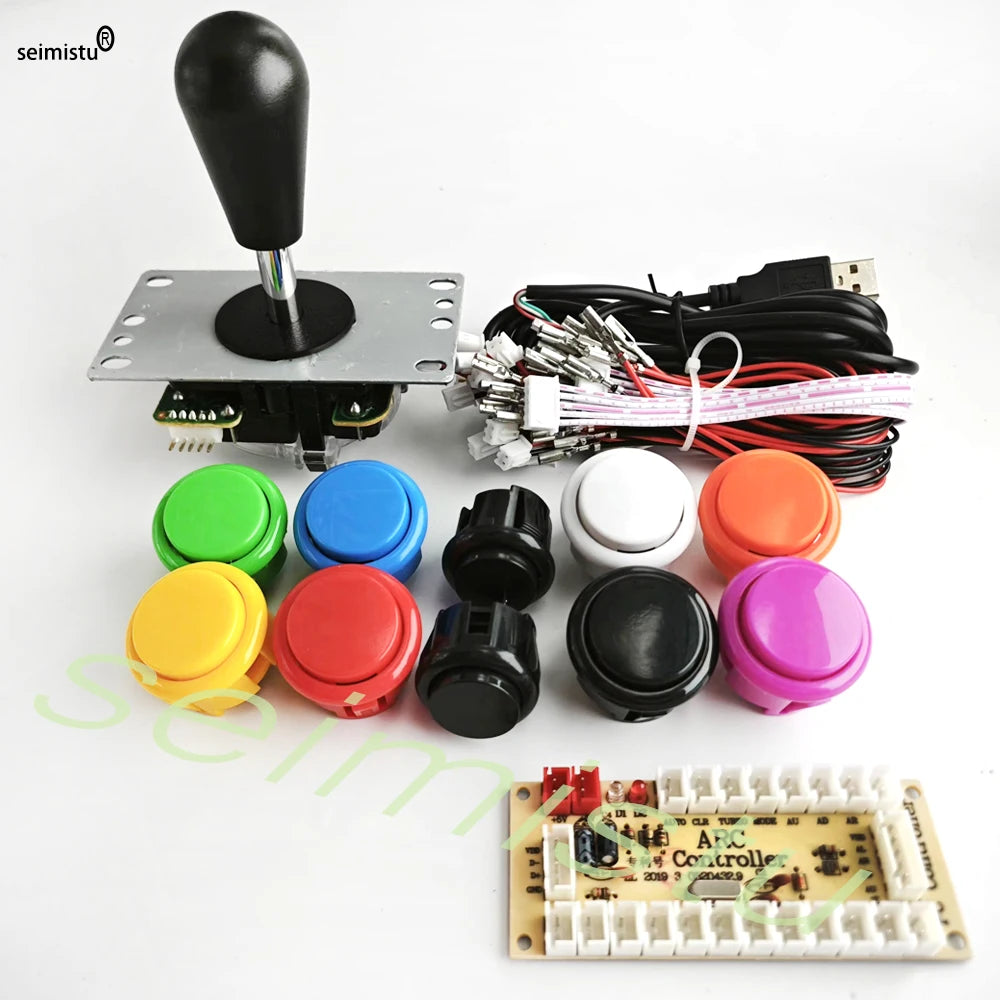 Kit DIY Joystick Arcade (Copia Sanwa) con Botones Pulsadores para PC/Raspberry Pi (Controlador USB Zero Delay)