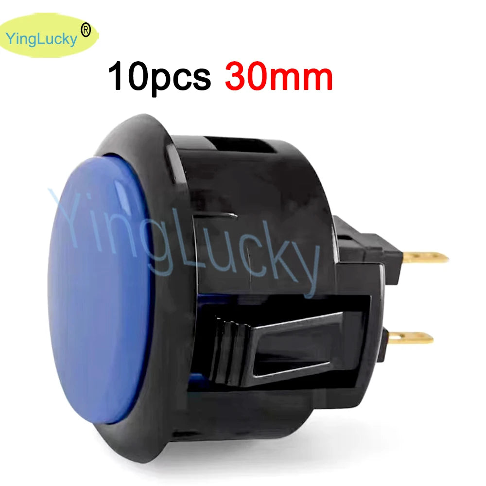 Botones Pulsadores Originales Sanwa OBSF-30 / OBSF-24 (30mm/24mm) para Arcade Box/Pandora/PS3/PS4/Raspberry Pi/MAME (10 Unidades)