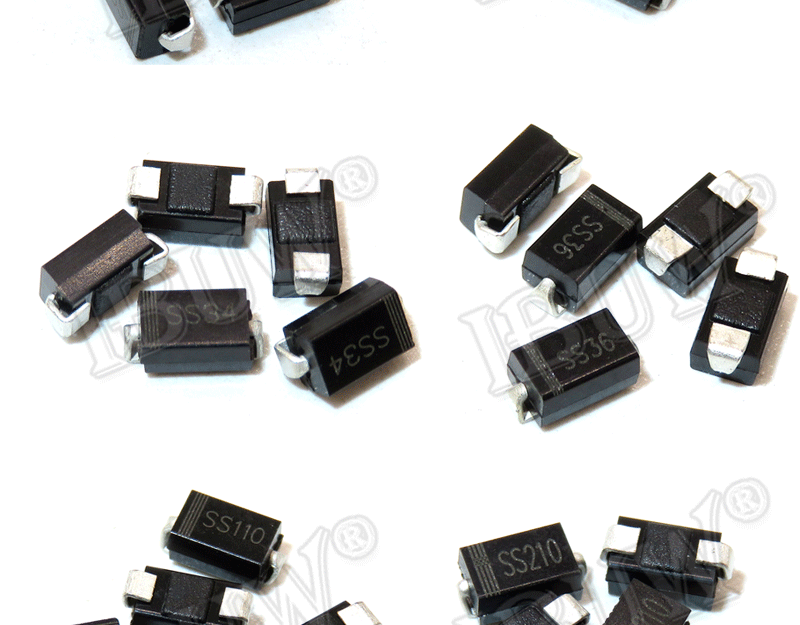 Diodo Rectificador Schottky SMD DO-214AC - Varios Tipos (M1-M7, SS12-SS36, US1M, RS2M, ES1D) - Lote 100 Piezas