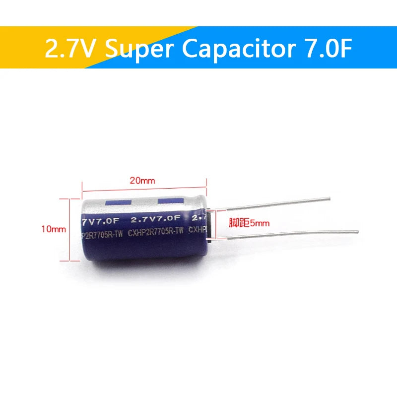 Supercapacitores Farad 2.7V - Varios Valores (0.5F a 60F)