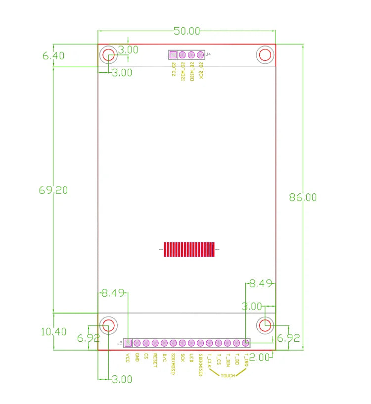 Módulo Display Pantalla TFT LCD Puerto Serie SPI 2.8" Driver ILI9341 HD Táctil 240x320