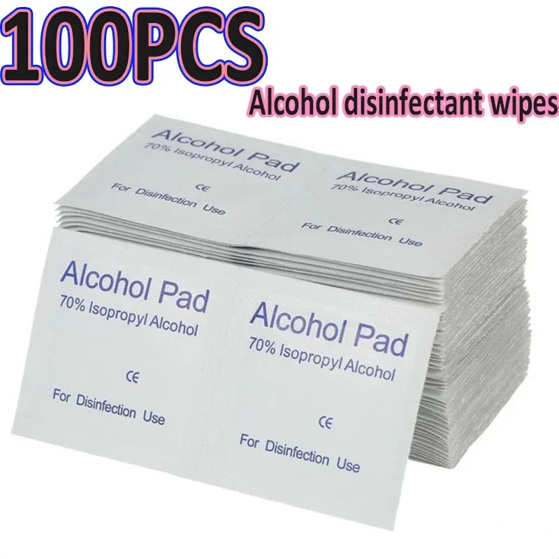 100Pcs/box 75% Alcohol Wipes Individually Wrapped for Disposable Cleaning Pads Car Detail Glass Wash Towel Screen Glasses Clean