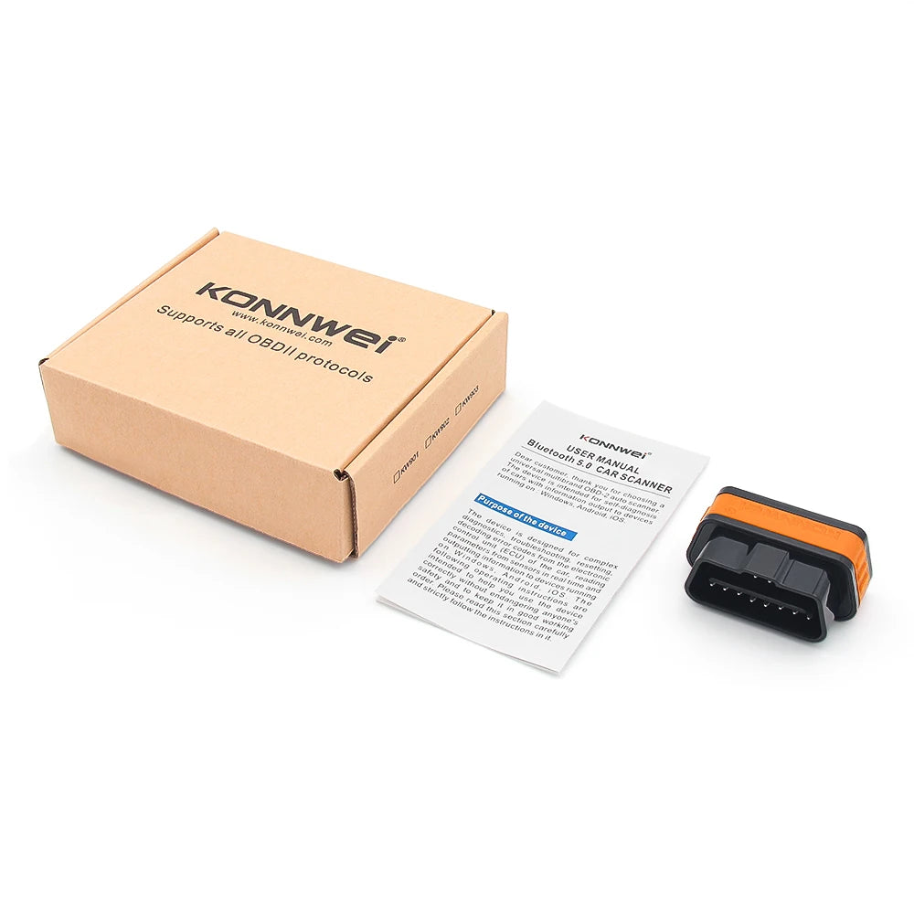 KONNWEI KW901 Bluetooth 5.0 Code Reader ELM327 V1.5 OBD OBD2 Car Diagnostic Tool ELM 327 V1 5 for Android/IOS pk Vgate iCar2