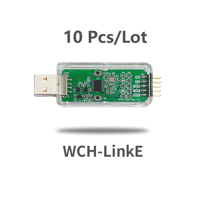 Adaptador Debugger/Descarga Online WCH LinkE (Soporta WCH RISC-V MCU / ARM SWD, USB a Serial)