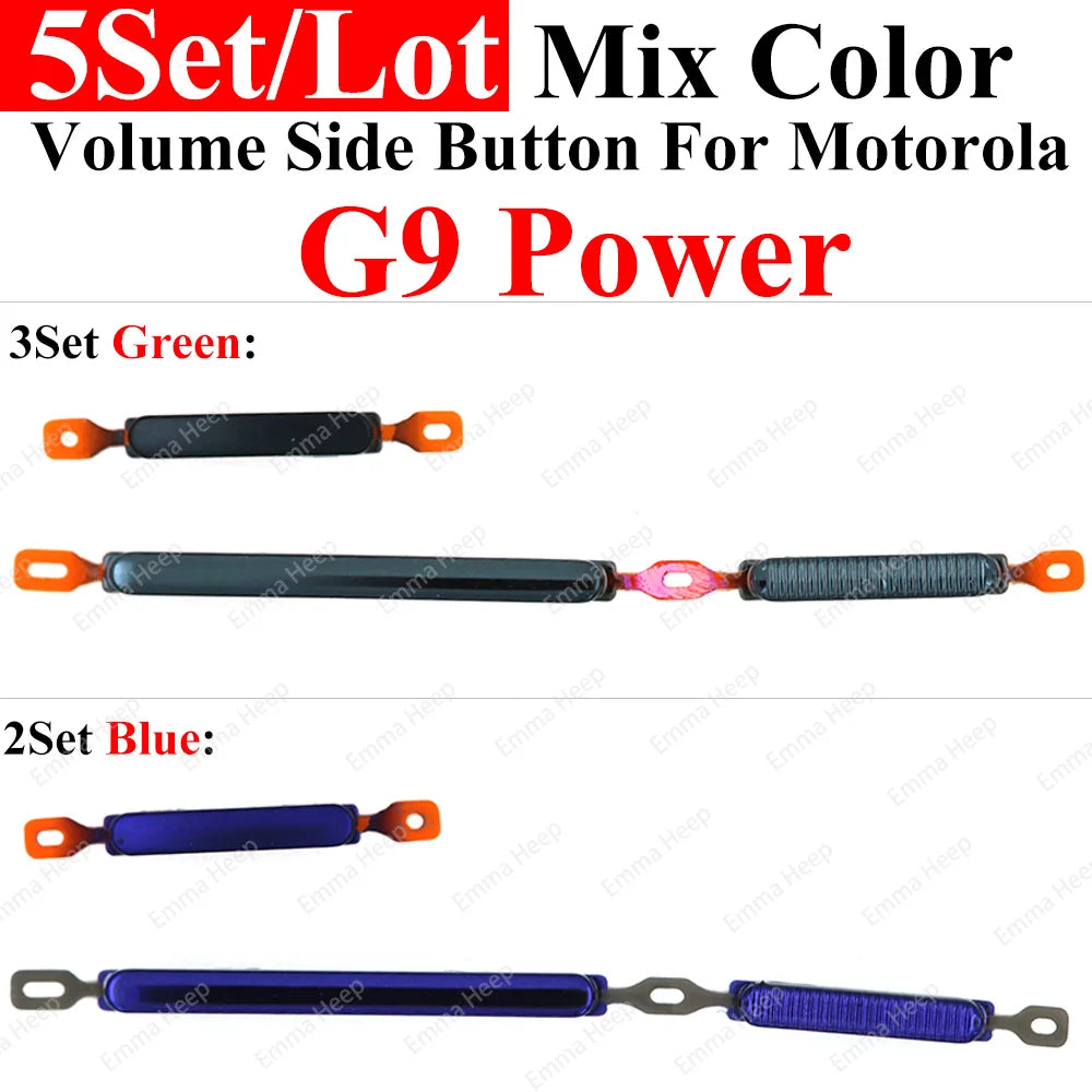 5set Power Volume Side Button Key For Motorola Moto G23 G22 G20 G13 G10 G9 G7 Plus G8 Power Lite Volume Button Power ON OFF