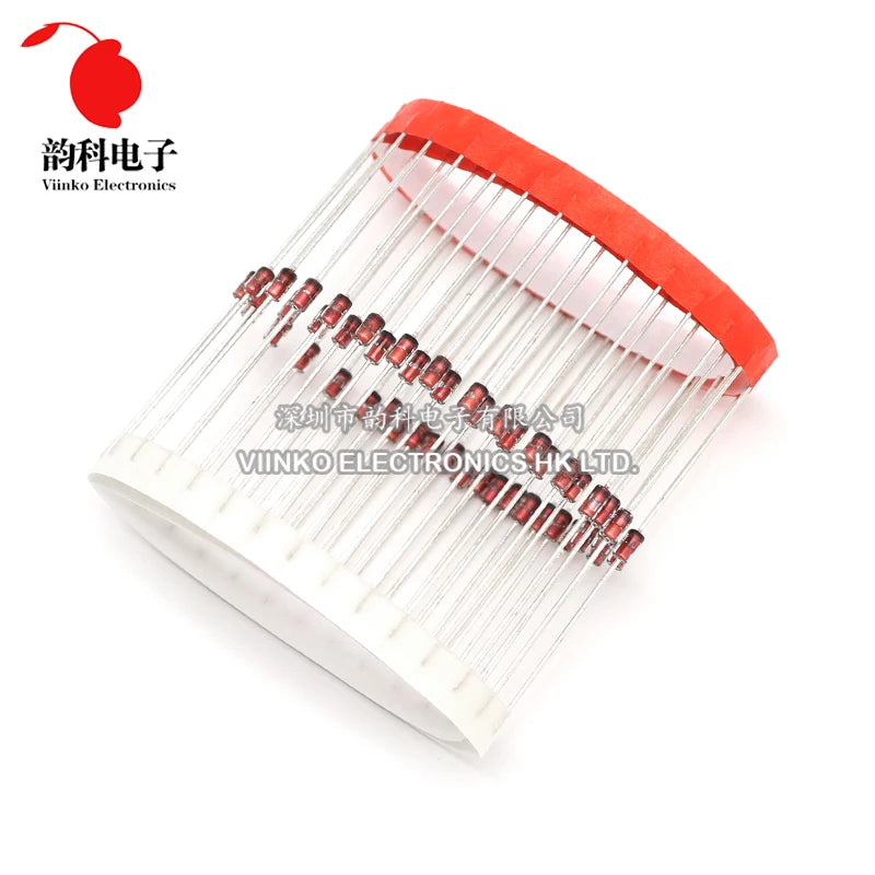 Diodo Zener 1W 1N47xxA (3.3V-75V, DO-41) - Pack 50 Unidades (Valores Surtidos)