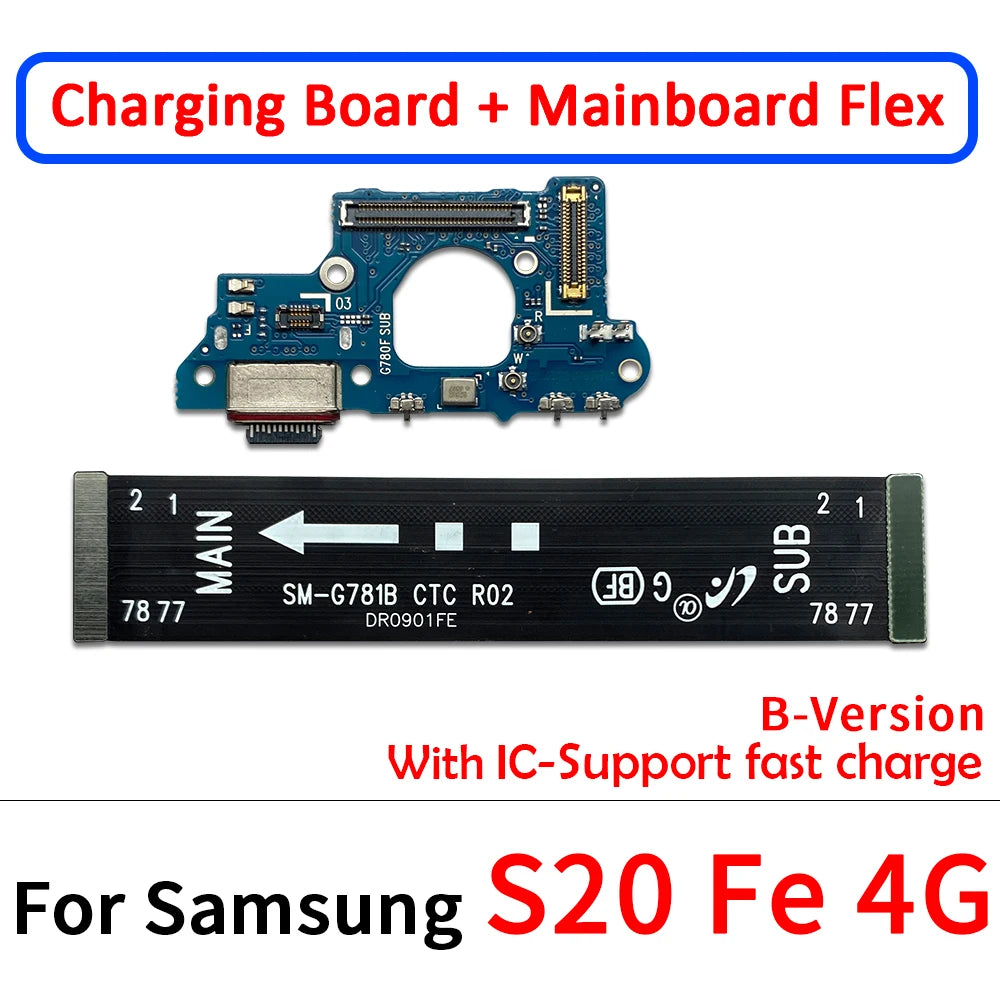 Cable Flex Conexión Placa Principal a Puerto Carga (Dock) para Samsung S20 FE 4G/S20+/S20 Ultra/S21 (Modelos G780/G98x/G991B)