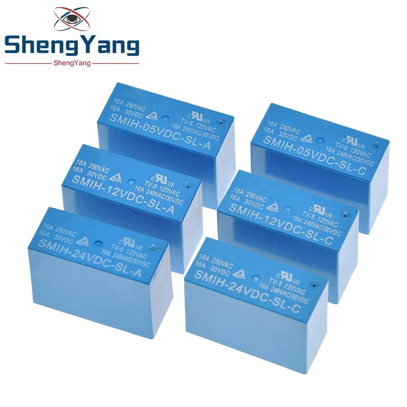 Relé Potencia SMIH 6/8-Pin 16A 250V - Bobina (5V/12V/24V DC) Contacto SL-A/SL-C - Lote 1 Pieza