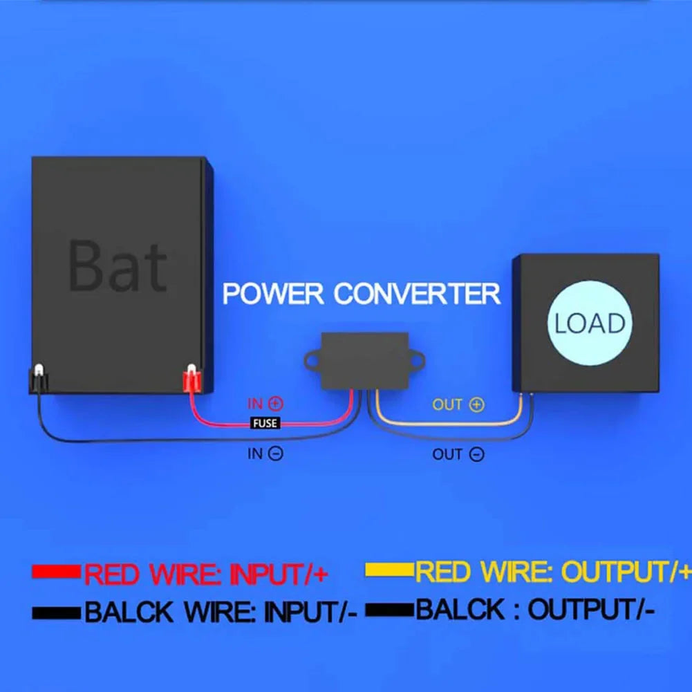 Convertidor Buck DC-DC 15V-100V a 12V (1A-10A) Step-Down Regulador Voltaje Transformador Auto
