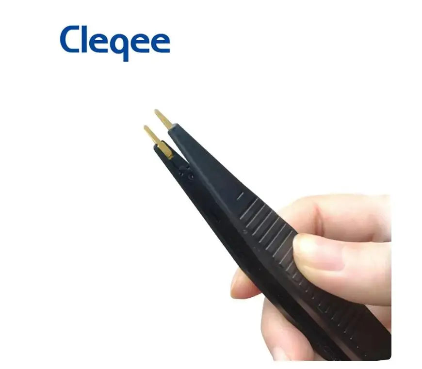 Pinza Multímetro Cleqee P1510 para Componentes SMD - Gancho Testeo LCR con Banana 4mm