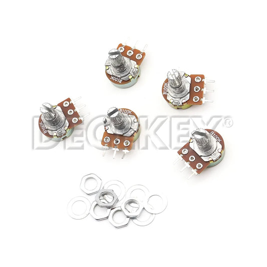 10PCS WH148 15mm 3pin Linear Potentiometer With Nuts And Washers 1K 2K 5K 10K 20K 50K 100K 250K 1M Potentiometers Kit