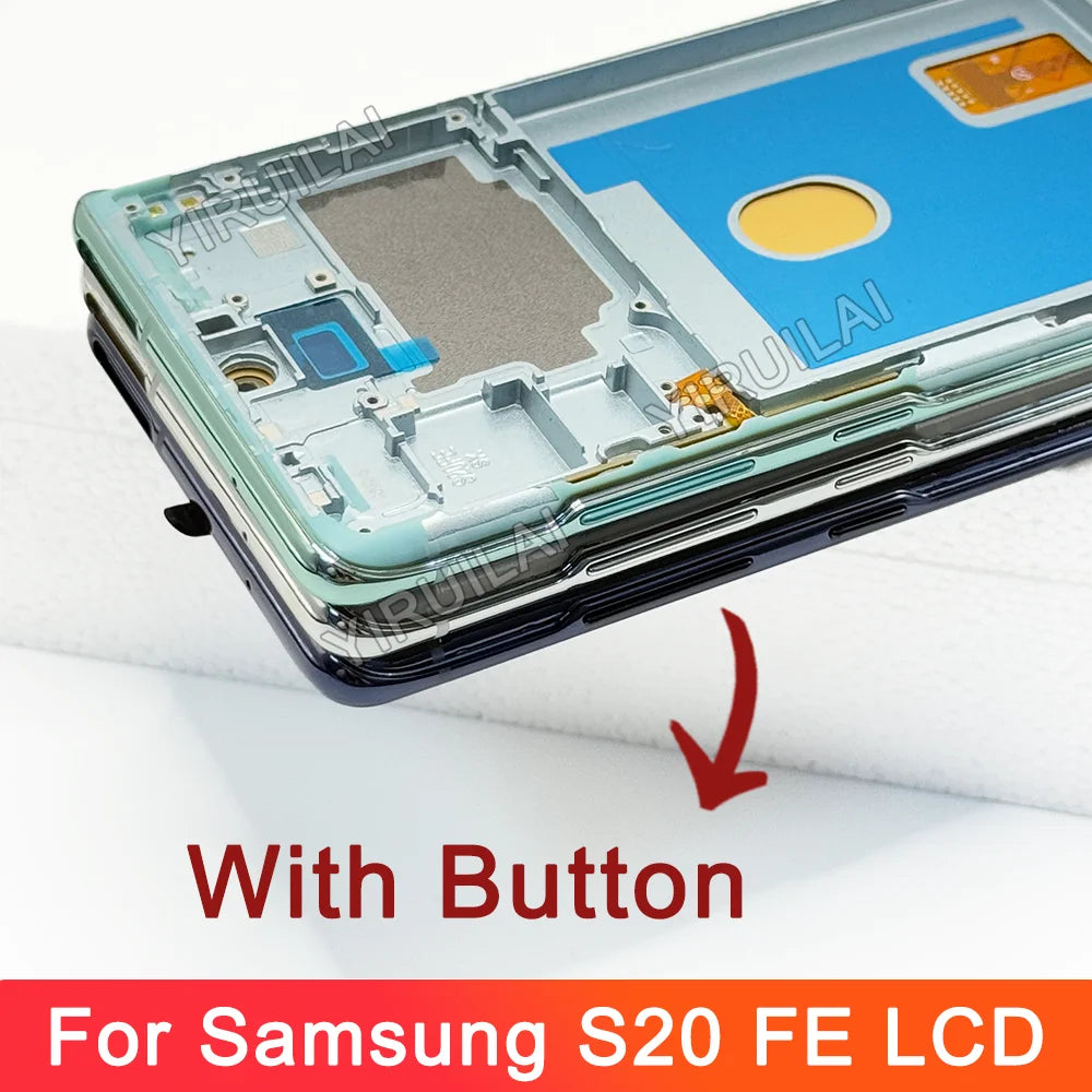 OLED para Samsung Galaxy S20 FE G780F pantalla LCD Digitalizador de pantalla táctil con marco para Samsung S20 FE 5G G781B reemplazo LCD