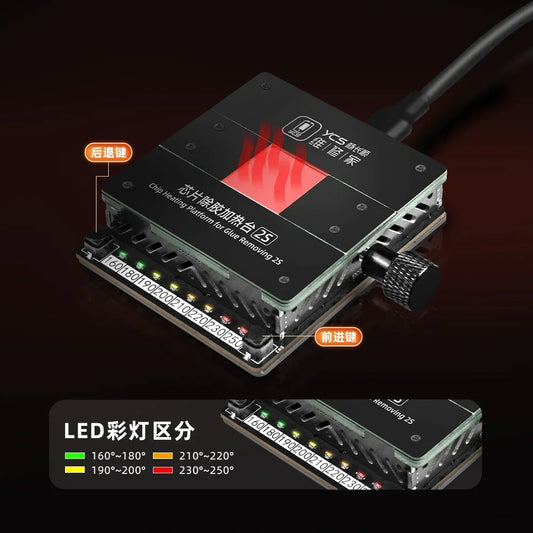 YCS 2S Hot Plate Soldering Preheating Rework Station Phones Chip IC Soldering Plate Heating Table Glue Remove Heating Degumming