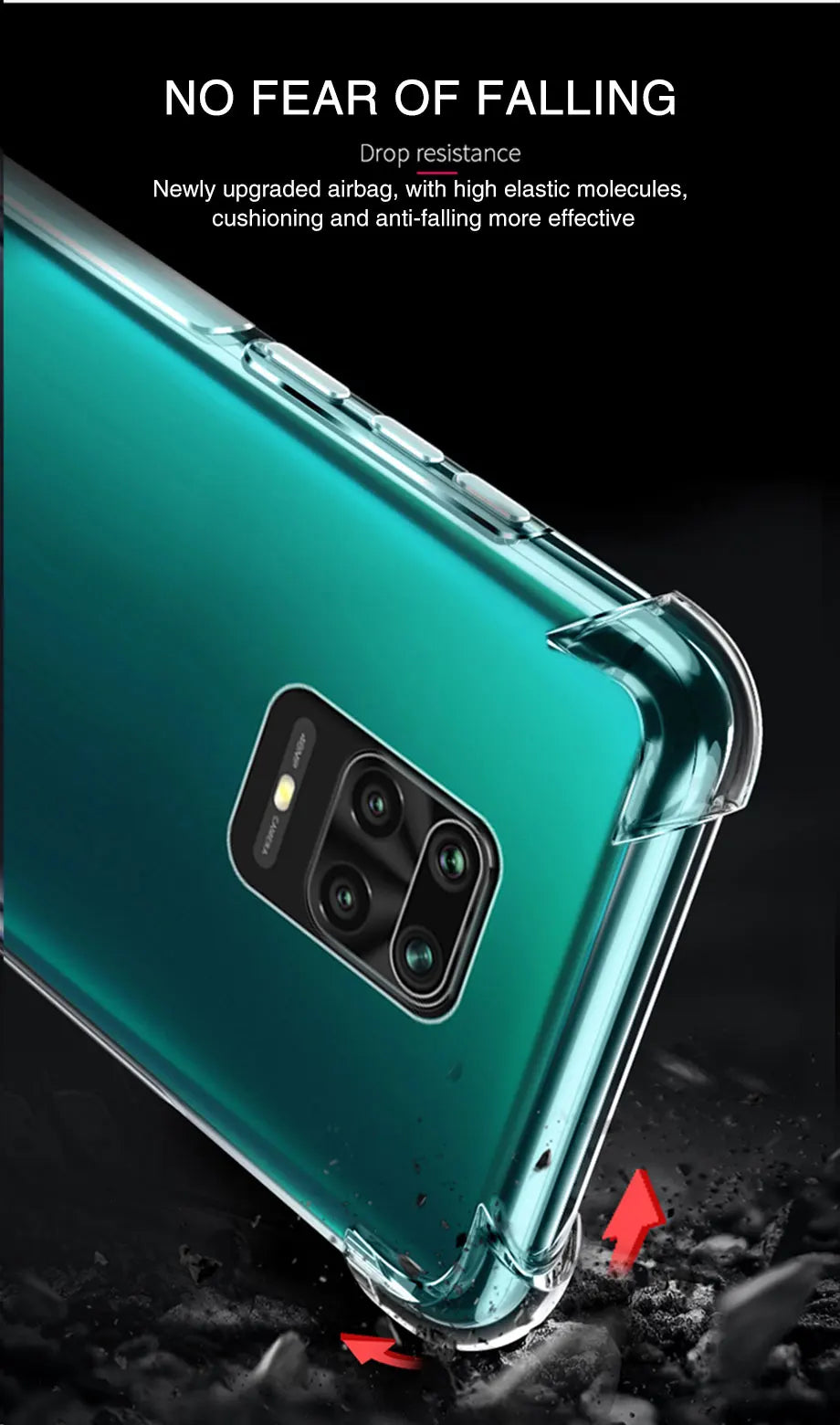 Funda Carcasa TPU Transparente Suave Anti-Golpes (Airbag Grueso) para Xiaomi Redmi Note 9/9S/Note 9 Pro