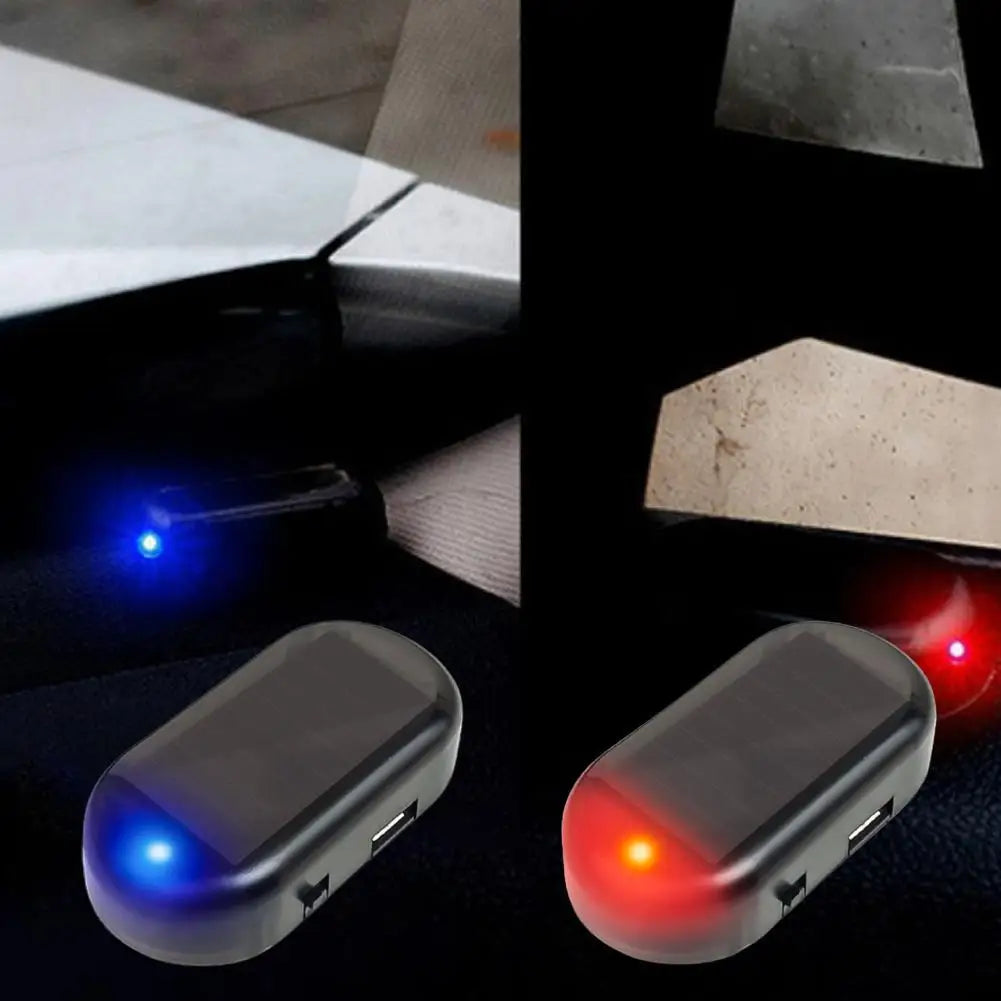 Luz Seguridad Falsa Solar para Auto (Alarma Simulada Dummy Inalámbrica) Lámpara Advertencia Antirrobo LED Intermitente