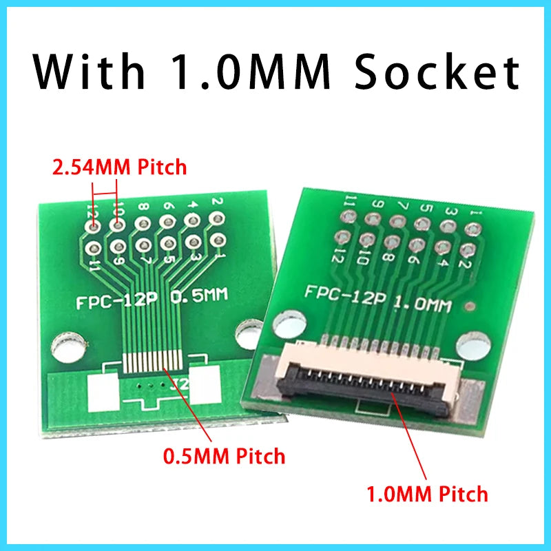 Placa Adaptadora FPC/FFC (0.5mm/1.0mm) a DIP 2.54mm (Conector Soldado, 4-60 Pines)