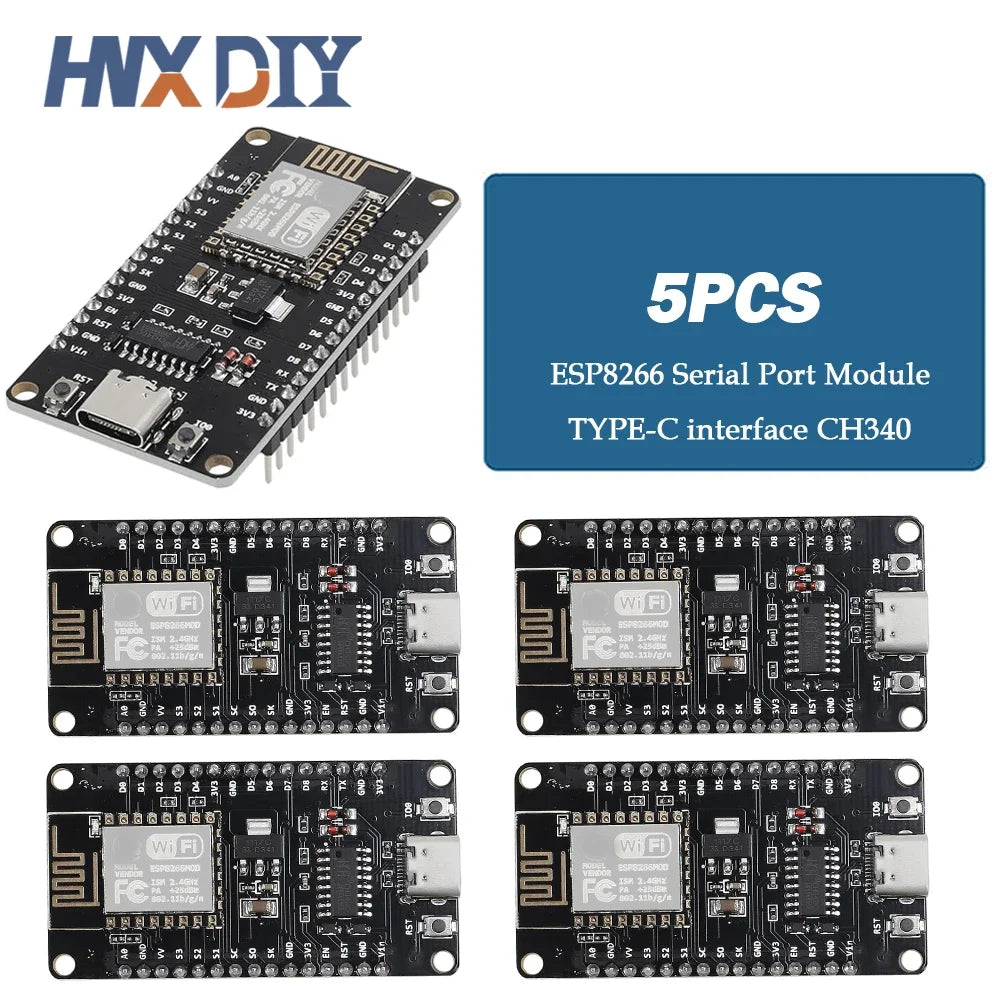 Lote 1-10 Pcs Placa Desarrollo NodeMCU Lua V3 ESP8266 WiFi IoT Interface USB-C CH340