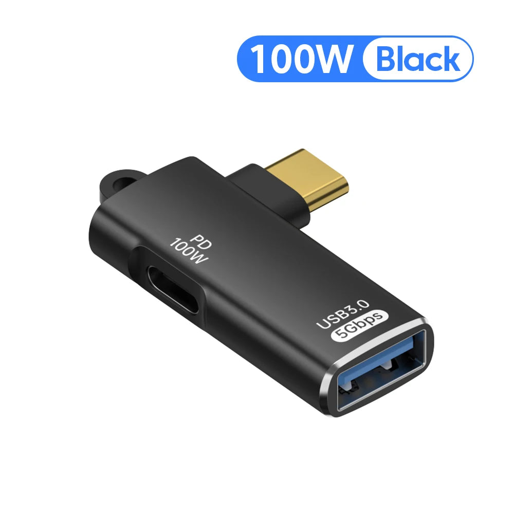 Adaptador OTG Elough 2-en-1 PD 100W (USB-C a USB-C / USB-A a USB-C) para iPhone 15/Laptops/Xiaomi/Huawei