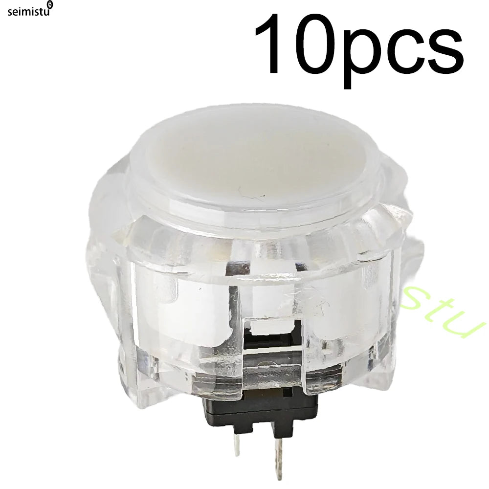 Botón Pulsador Transparente (24mm/30mm) Copia Sanwa OBS-C para Consola Videojuegos/Hitbox/Arcade PC Neo Geo (10 Unidades)