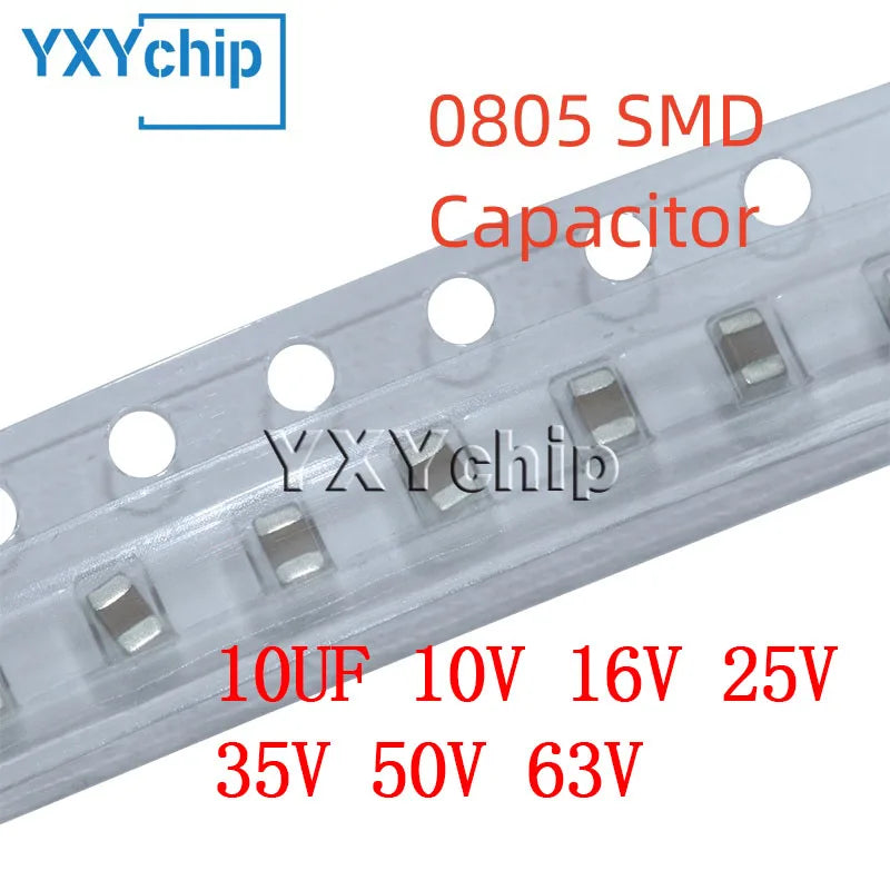 Capacitor Cerámico Multicapa Chip SMD 0805 (10uF 106K, 10V-63V, X7R) - Pack 50 Unidades