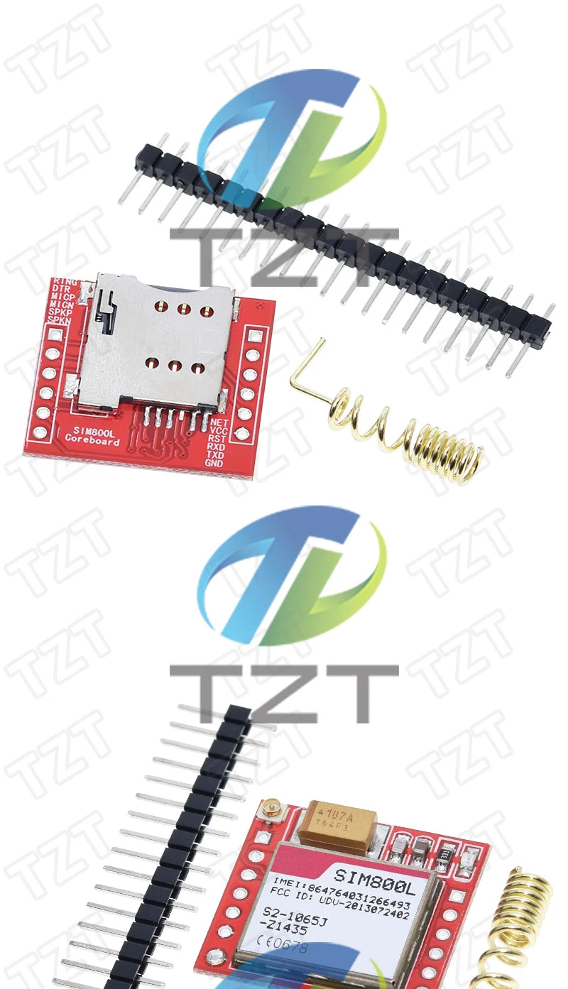 Módulo GSM/GPRS TZT SIM800L (MicroSIM, Quad-Band, Serial TTL) Placa Core