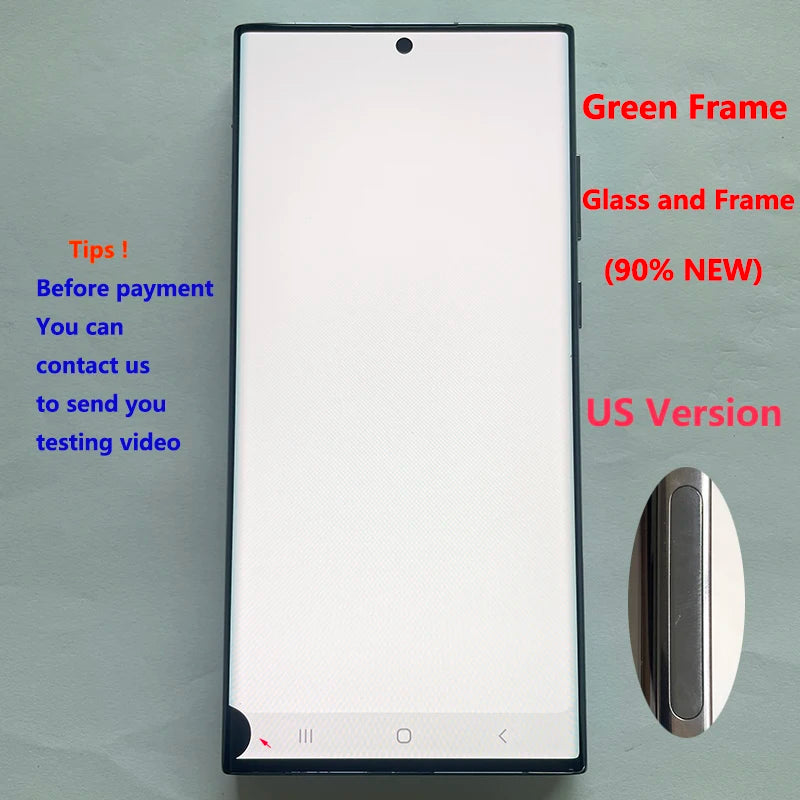 Pantalla 6.8" Super AMOLED con Marco y Digitalizador Táctil para Samsung S22 Ultra 5G (S908/S908U/S908B) (Con Defecto Estético)