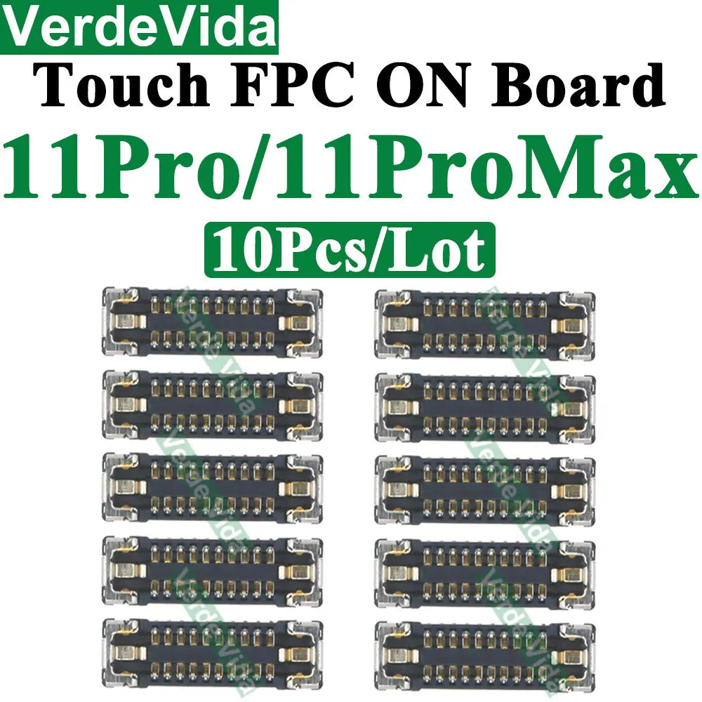 Conector FPC Táctil / Pantalla LCD en Placa Base para iPhone X/XS/XR/11/12/13/14/15/16 Pro Max/Plus (10 Unidades)