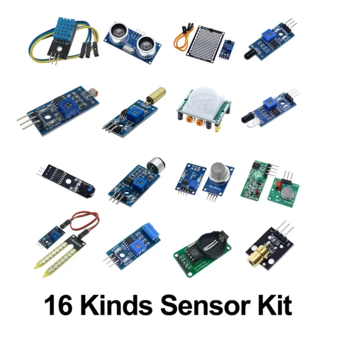 Kit Inicio Módulos Sensores (45 en 1, 16 Tipos) con Caja para Arduino/Raspberry Pi/UNO R3/MEGA2560 (Superior a 37 en 1)