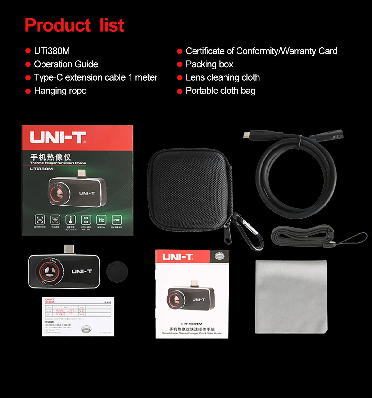 Cámara Térmica UNI-T UTi380M para Android - Termógrafo 400x300 Píxeles, Enfoque Manual, Test Fallo Circuito PCB