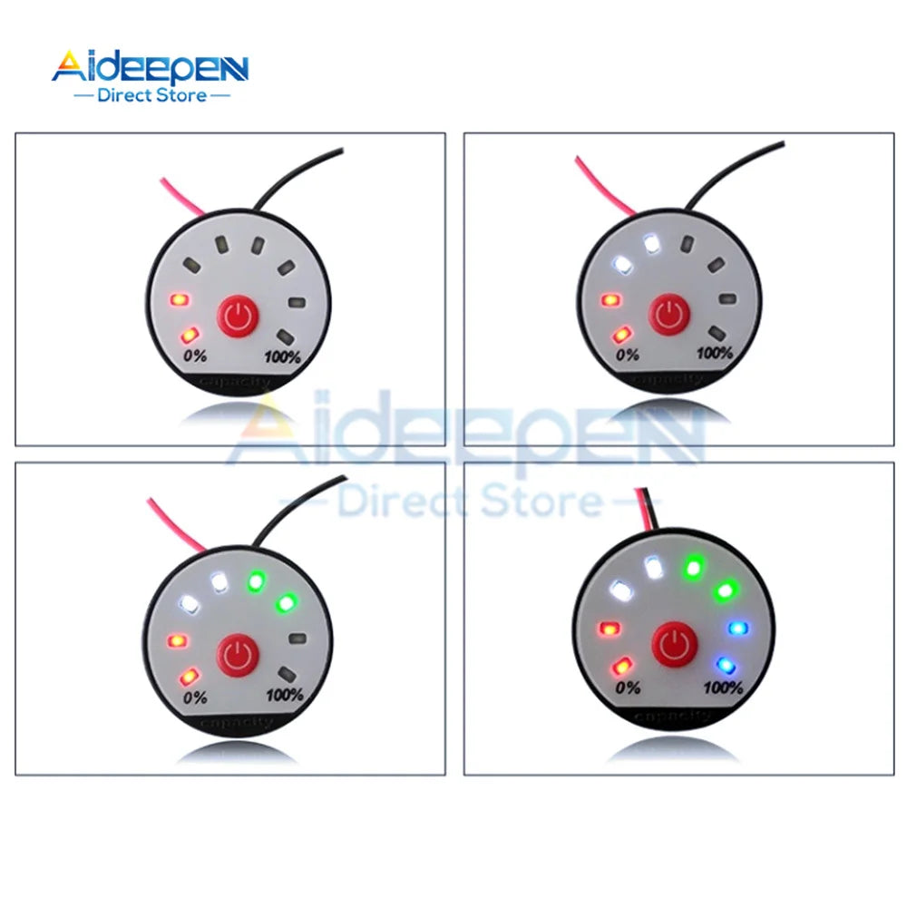 Indicador Capacidad Batería LED (1S-13S) - Tester Carga Plomo-Ácido/Litio (Li-Po/Li-ion) 12V/24V/48V