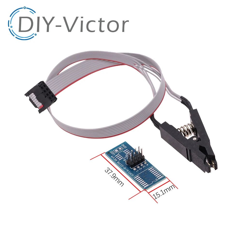 Kit Programador USB CH341A 24/25 Series EEPROM Flash BIOS + Clip Test SOIC8/SOP8 (DIY Kit i21)